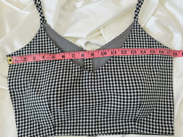 Ready To Wear Saree Blouse | Handwoven Cotton | Size 34 | Black and White Checks | Sphagetti Strap | Free Shipping | Ships from California
